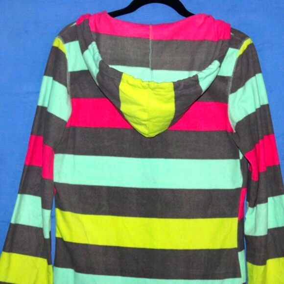 Joe Boxer Striped Beach Cover-Up Hoodie Multicolor Medium - Picture 5 of 5